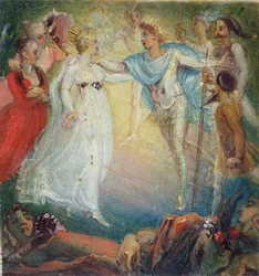 Oberon és Titánia William Shakespeare (1564-1616) Szentivánéji álom című művéből, 1806 (olaj, papír a táblára szerelve)